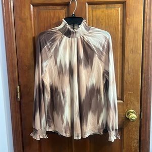 XL brown tones dress shirt 95% polyester 5% spandex Brand New